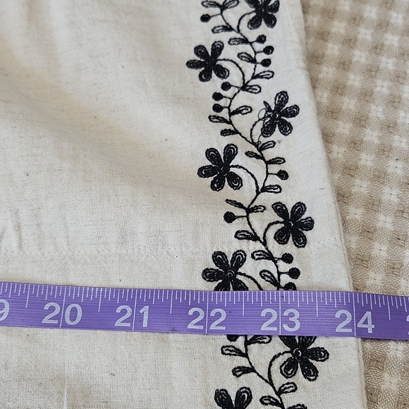 Nobody's Child Oatmeal Black Floral Embroidered Wide Leg Pull On Shona Trousers - Picture 12 of 15